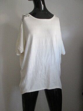 Neiman Marcus White Lace Panel Tunic Top